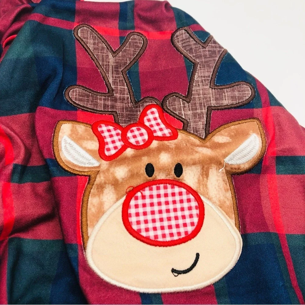 Girls Red Nose Reindeer Baby Romper